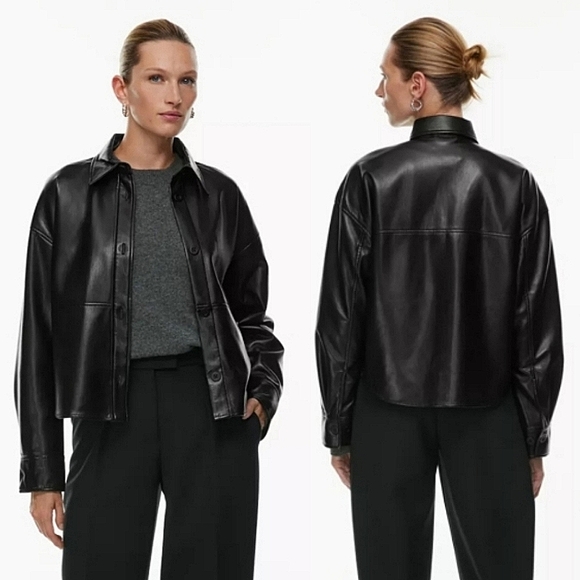 Aritzia Tops - Aritzia Babaton Pelli Hip Shirt Jacket in Black Size XS